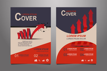 Red Vector annual report Leaflet Brochure Flyer template design, book cover layout design, Abstract  red presentation book cover templates