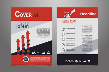 Red Vector annual report Leaflet Brochure Flyer template design, book cover layout design, Abstract  red presentation book cover templates