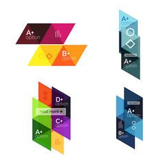 Vector set of colorful geometric infographics