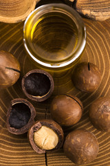 Obraz na płótnie Canvas Macadamia nut oil