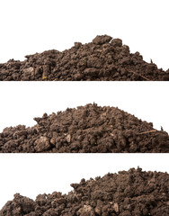 the soil for planting isolated on white background. Set