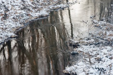 Fototapeta na wymiar winter stream in forest