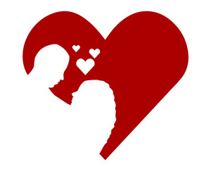 Two pepole who love each other in a heart