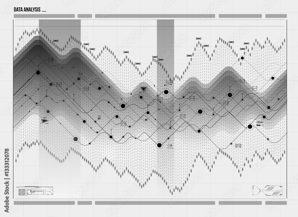 Poster data analysis visualization. futuristic infographic. information aesthetic design. visual data compl