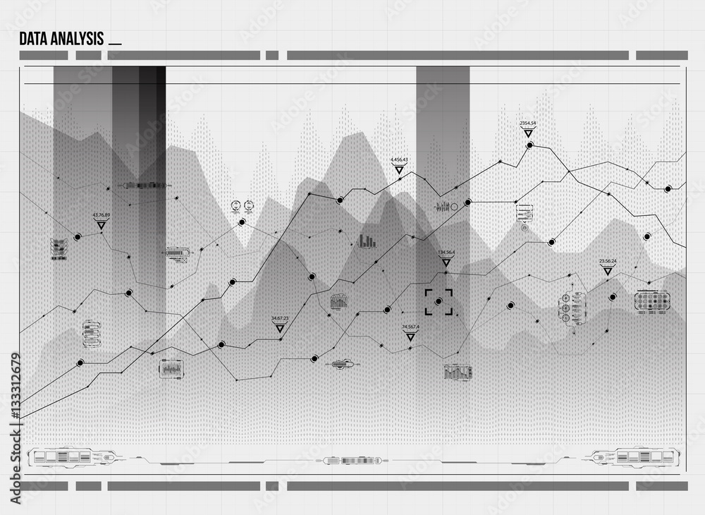 Poster data analysis visualization. futuristic infographic. information aesthetic design. visual data compl