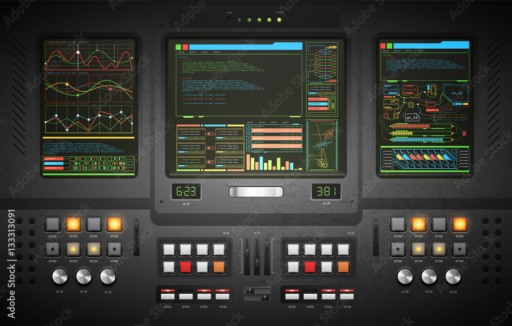 Aufkleber lo-fi user interface. creative template in the style of science fiction.