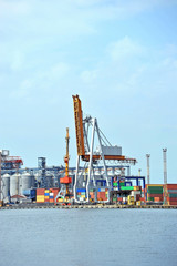 Naklejka premium Port cargo crane