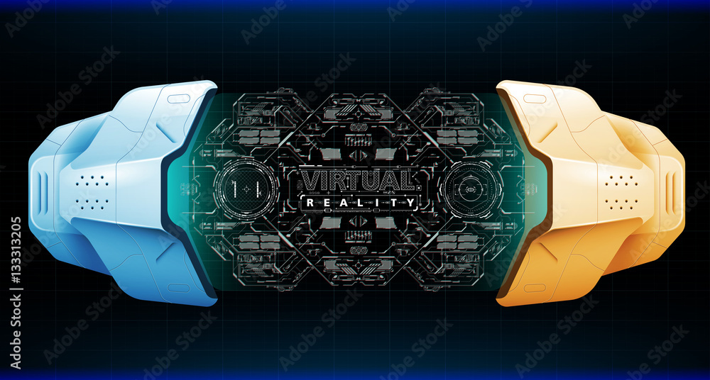 Aufkleber background with futuristic user interface. design concept with hud elements.