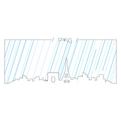 Isolated abstract skyline of Paris, Vector illustration