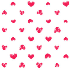 Fototapeta na wymiar Seamless pattern with fingerprint hearts