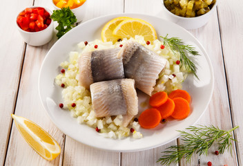 Marinated herring fillets 