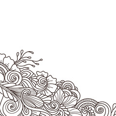 Hand-drawn decorative floral element for design. vector angle