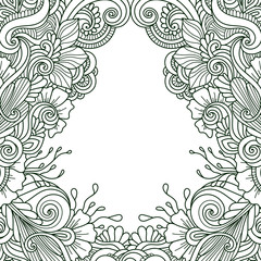 Vector card template with floral pattern.