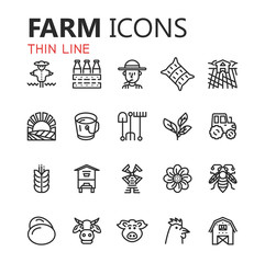 Simple modern set of farm icons.