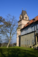 Architecture from Brandys nad Labem castle and cloudy sky