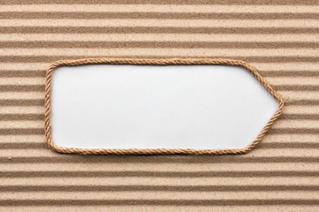 Pointer made of rope on the sand