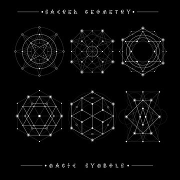 Sacred geometry signs. Set of symbols and elements. Alchemy, religion, philosophy, spirituality, hipster symbols and elements. geometric shapes