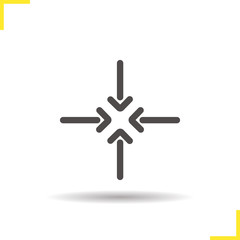 Obraz premium 4 arrows aiming to the center icon