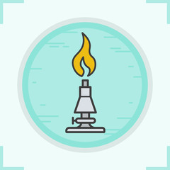 Chemical lab burner color icon