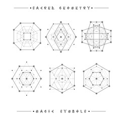 Sacred geometry signs. Set of symbols and elements. Alchemy, religion, philosophy, spirituality, hipster symbols and elements. geometric shapes