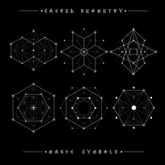 Sacred geometry signs. Set of symbols and elements. Alchemy, religion, philosophy, spirituality, hipster symbols and elements. geometric shapes