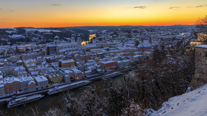 Sonnenuntergang in Passau