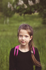 Fototapeta premium girl portrait on the meadow