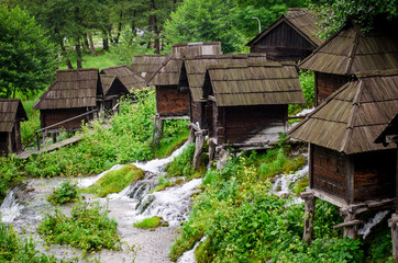 Wooden water mills in Jajce - Bosnia and Herzegovina