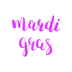 Mardi Gras calligraphy. Brush lettering
