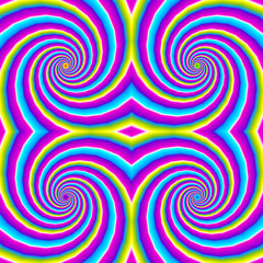 Fototapeta na wymiar Iridescent spirals. Motion illusion. Seamless pattern.