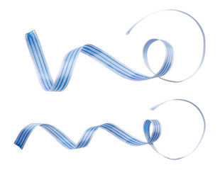 Isolated striped ribbon in a marine style