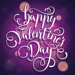 lettering by hand happy Valentines day greeting card backgroun