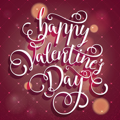 lettering by hand happy Valentines day greeting card backgroun
