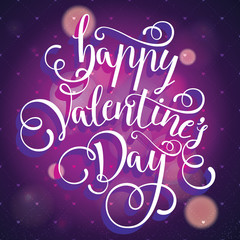 lettering by hand happy Valentines day greeting card backgroun