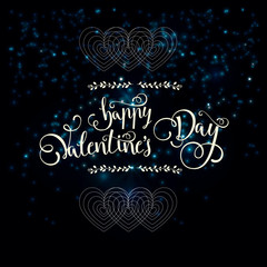 lettering by hand happy Valentines day greeting card backgroun