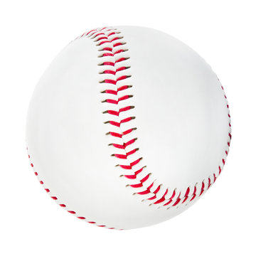 Single baseball ball isolated on white