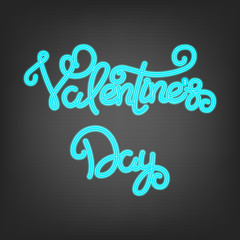 Valentines Day neon calligraphy