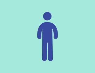 Vector modern flat man silhouette standing icon