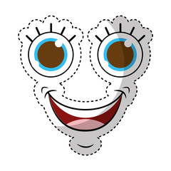 monster face emoticon icon vector illustration design