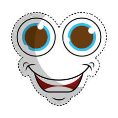 monster face emoticon icon vector illustration design
