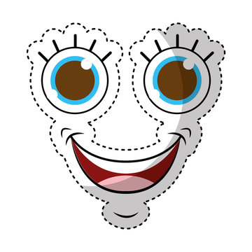 monster face emoticon icon vector illustration design