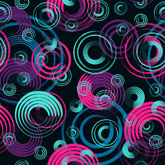 Abstract seamless pattern for girls, boys, clothes. Creative vector background with dots, geometric figures,stripes circles.Funny wallpaper for textile and fabric. Fashio nstyle. Colorful bright.