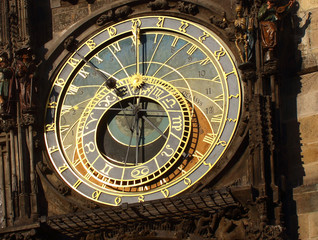  astronomical clock, in Prague, the famous romantic capital of Chech republic, Europe.