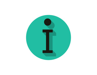 Vector flat letter info sign with long shadow