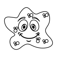 bacterium comic character icon vector illustration design