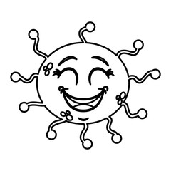 bacterium comic character icon vector illustration design