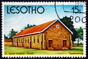 Postage stamp Lesotho 1980 St. Agnes' Anglican Church, Teyateyan