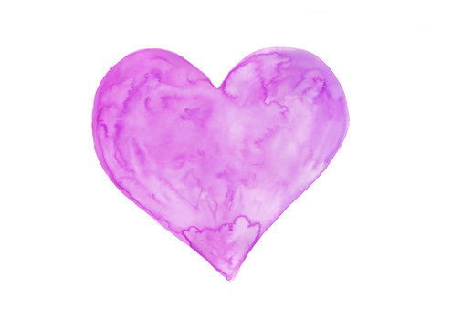 Watercolor heart art isolated on a white background