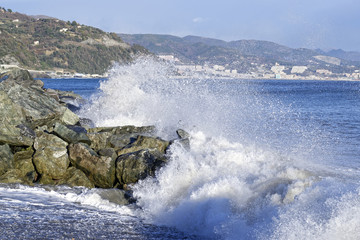 detail of a storm in arenzano