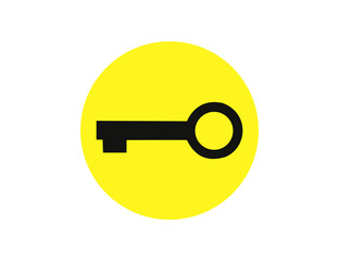 Vector black modern flat key icon